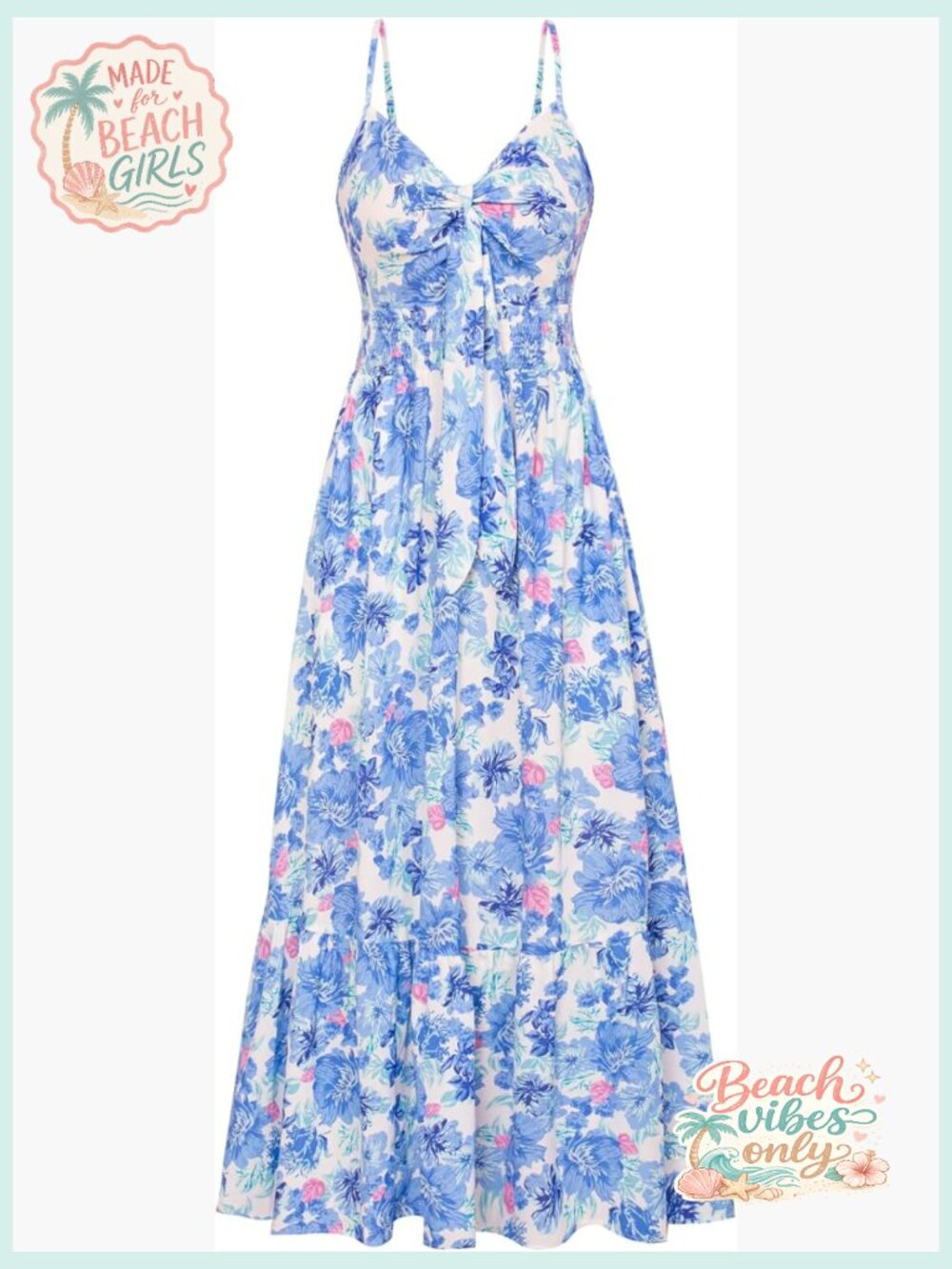 Summer Floral Maxi Dress Long Boho with Pockets Casual Vacation